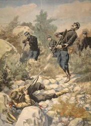 In Korsika: Polizei und Gangster, Illustration aus Le Petit Journal: Supplement illustre, 1898