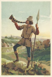 Infanterietrompeter im 14. Jahrhundert