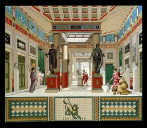 Innenraum eines Hauses in Pompeji, ca. 1880