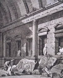 Innenansicht des Tempels der Diana, Nimes, aus Antiquités de la France: Vol I, Monuments de Nimes