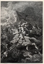 Italienische Kriege - Schlacht von Fornovo - Liga von Venedig besiegt durch den französischen König Karl VIII. - 1. Italienischer Krieg - Schlacht von Fornovo (Italien) unter Karl VIII. am 6. Juli