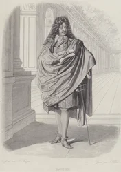 Jean Racine, französischer Dramatiker, in der Spiegelgalerie von Versailles