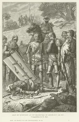 Jean de Montfort entdeckt den Leichnam von Karl von Blois nach der Schlacht von Auray, 1364