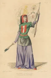 Jeanne Fourquet, genannt Hachette (farbiger Stich)