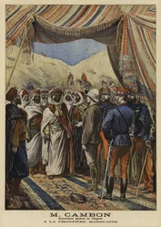 Jules Cambon, französischer Generalgouverneur von Algerien, an der marokkanischen Grenze, 1897