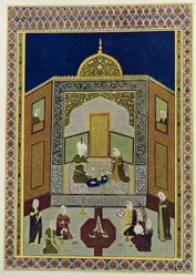 Kadi Pere-au-pet unter der Kuppel, Illustration für Tausendundeine Nacht, 1895