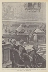 Der Dreyfus-Skandal vor dem Kassationshof in Paris, Ballot-Beaupré liest seinen Bericht