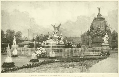 Das monumentale Brunnenwerk des Bildhauers Coutan, Vorderansicht, nach einem Foto von M. H.-C. Godefroy