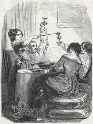 Das Restaurant La Maison Dorée am Boulevard des Italiens 20 im 9. Arrondissement von Paris - Gravur in „Tableau-de-Paris“ von Edmond Texier 1852