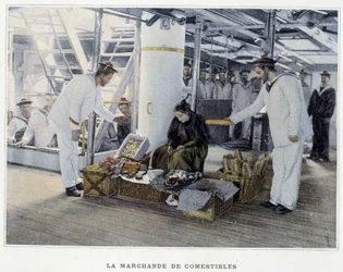 Der Lebensmittelhändler - in „Album militaire - Marine: Das Leben an Bord“