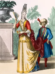 Dame im Sommerkleid, ca. 1690-1700