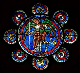 Jüngstes Gericht: Ein Engel mit der Lanze der Passion