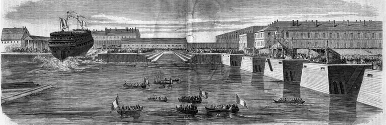 Start des Schiffes mit drei Brücken „City of Nantes“. Cherbourg, Manche (50)