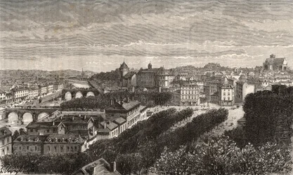 Laval - Mayenne - Pays de la Loire - Gravur in „La France Illustrée: Geographie, Geschichte, Verwaltung, Statistik“ von V.A. Malt-Brown. 1884