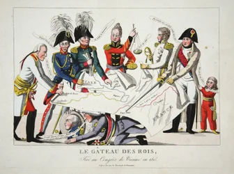 Der Dreikönigskuchen, auf dem Wiener Kongress 1815 verteilt, veröffentlicht