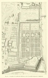 Der Palast und der Garten der Tuilerien im Jahr 1632, Faksimile des Plans von I Gomboust
