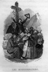Les Missionnaires Chanson de Beranger in „Oeuvres complètes“ (1834) von Pierre Jean de Beranger (1780-1857), französischer Dichter und Liedermacher