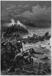 Die besiegten Vendéer bei Quiberon von Louis Lazare Hoche (1768-1797), französischer General der Revolution