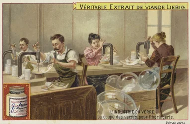 Liebig-Karte mit der Glasindustrie