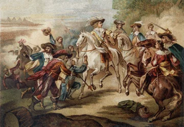 Ludwig II. von Bourbon, Prinz von Condé (1621-1686) in Rocroi. Chromolithographie.