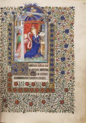 MS Widener 6 f.29r, Verkündigung, aus einem Stundenbuch, Gebrauch von Paris