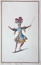 Magierkostüm für die Oper Dardanus, lyrische Tragödie von Jean-Philippe Rameau - in „Menus plaisirs du roi, ballets et costumes“