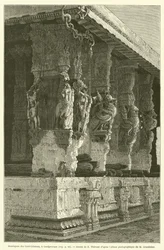 Mandapam der Hundert Säulen, in Kanchipuram