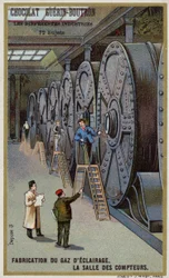 Gasherstellung für Beleuchtung. Zählerhalle