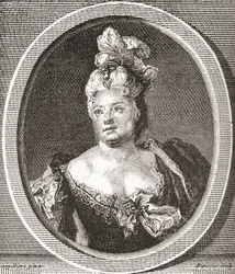 Marianne Duclos de Chateauneuf, 1664 - 1747. Französische Komödiantin. Aus Les Heures Libres, veröffentlicht 1908.