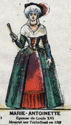 Marie Antoinette (1755-1793), Königin von Frankreich. In "Galerie der Könige und Königinnen von Frankreich und berühmter Persönlichkeiten von 1643 bis 1895" Bild von Epinal.