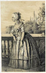 Marie Therese de Savoie Carignan (1749-1792), Prinzessin von Lamballe - in „Galerie historique de la Revolution Française“ von Albert Maurin, Paris 1843