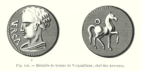 Bronzemedaille von Vergasillaun, Häuptling der Arverner