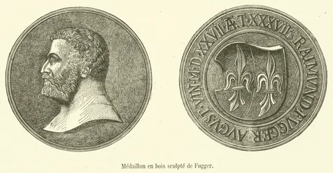 Holzmedaillon von Fugger