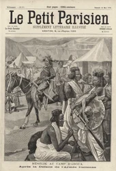 Menelik II., Kaiser von Äthiopien, im Lager von Adwa nach der Niederlage der italienischen Armee, Erster Italienisch-Äthiopischer Krieg