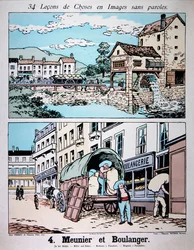 Müller und Bäcker, Illustration aus einem Grundschulbuch, um 1900