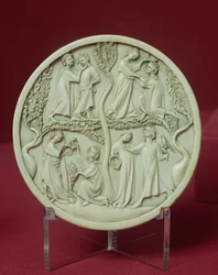 Spiegelgehäuse mit höfischen Szenen, ca. 1320-30