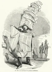 Mobiler Zeitungsverkäufer (Stich)