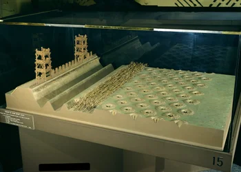 Modell von Caesars Verteidigungen bei Alesia