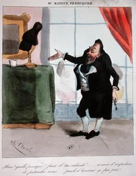 Monsieur Mayeux, der Perückenmacher, um 1840