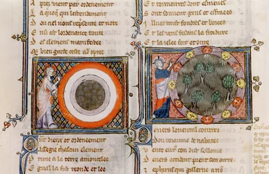 Ms 1044 fol.17v Die Schöpfung, aus Ovide Moralisé geschrieben von Chretien Legouais