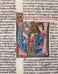 Ms 1185 Der Prophet Nehemia, Miniatur aus einer lateinischen Bibel