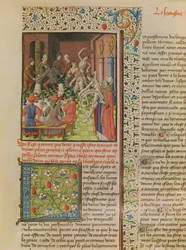 Ms 246 fol.151r Temporal und Terminal, aus der französischen Übersetzung von De Civitate Dei von St. Augustinus von Hippo (354-430)