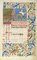 Kalender für den Monat November, aus den Heures de Notre Dame