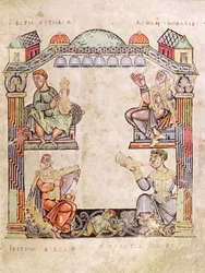 Ms 2 fol.11 (6) Vier Musiker, aus einem Stundenbuch