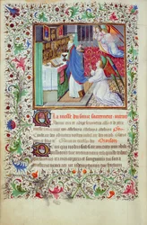 Ms 3-1954, f.193v: Vorbereitung der Eucharistie, Miniatur aus einem Stundenbuch, gemacht für Philipp den Kühnen, Herzog von Burgund, nach 1370