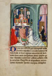 Ms 3-1954 fol.253v Die Messe des heiligen Gregor aus einem Stundenbuch, hergestellt für Philipp den Kühnen, Herzog von Burgund