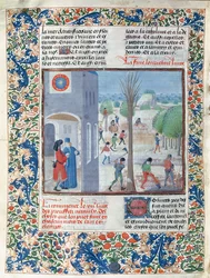 Ms 5064 f.299v Tätigkeiten für jeden Monat des Jahres, Illustration aus Le Livre des Prouffitz Champestres von Pietro de Crescenzi (1230-1320/21)