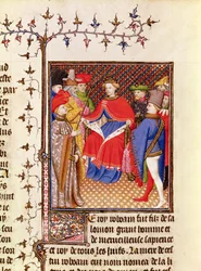Ms 5193 Fol.52r Rosane antwortet den Gesandten des Volkes, aus der Jean Sans Peur Ausgabe von De Casibus virorum illustrium von Giovanni Boccaccio (1313-75) ca. 1410