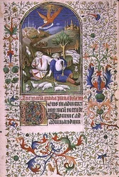 Ms 66 f.48r Engel erscheint zwei Hirten, Amiens (Pergament)