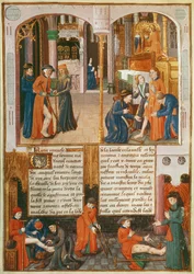 Wunder am Grab von St. Louis, aus Le Livre des Faiz de Monseigneur Saint Louis
